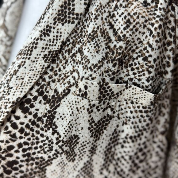 NEW Free People S Wild Nights Animal Print Long Duster cardigan Brown Cream Boho - Picture 9 of 14